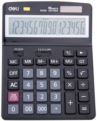 Калькулятор Deli E39259, 16 разрядов, черный