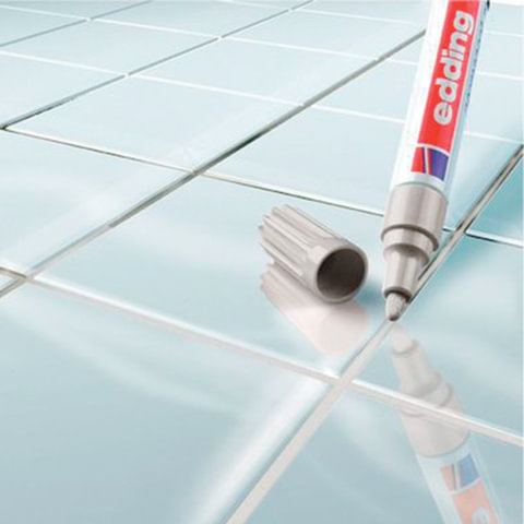 Маркер для затирки плиточных швов EDDING 8200, 2-4 мм, запасные наконечники, серебристо-серый Маркер для затирки плиточных швов EDDING 8200, 2-4 мм, запасные наконечники, серебристо-серый