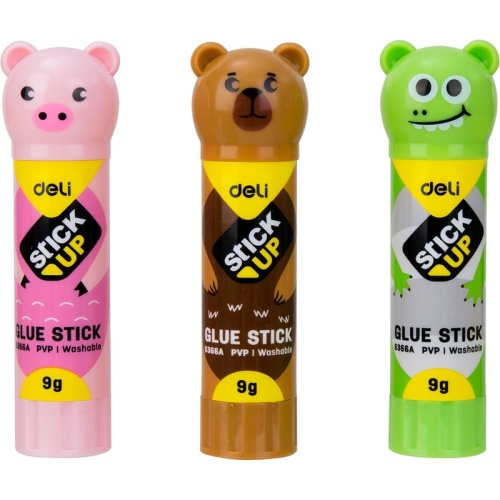 Клей-карандаш Deli 9 г с колпачком в форме зверька Клей-карандаш Deli 9 г с колпачком в форме зверька