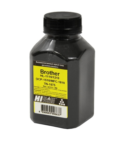 тонер brother hl-1110/1210/dcp-1510/mfc-1810 (tn-1075), bk, 40 г, hi-black