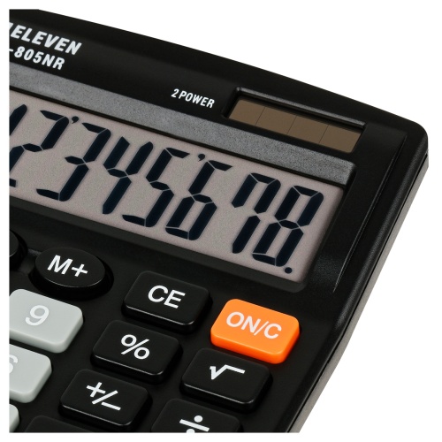 Калькулятор настольный Eleven SDC-805NR, 8 разр., двойное питание, 127*105*21мм, черный