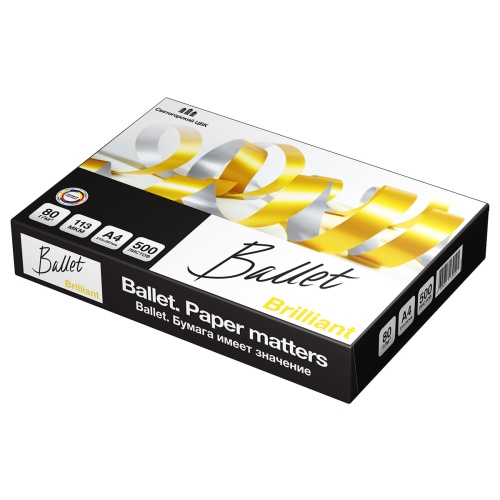 Бумага офисная А4, Ballet "Brilliant", Марка А, 500л. Бумага офисная А4, Ballet "Brilliant", Марка А, 500л.