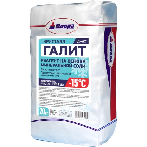 Реагент противогололедный Диола соль до -15 °С мешок 20 кг Реагент противогололедный Диола соль до -15 °С мешок 20 кг