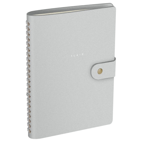 Записная книжка А5 96л. ЛАЙТ, кожзам, скрытый гребень, Greenwich Line "Shimmer. Silver", блок в лини