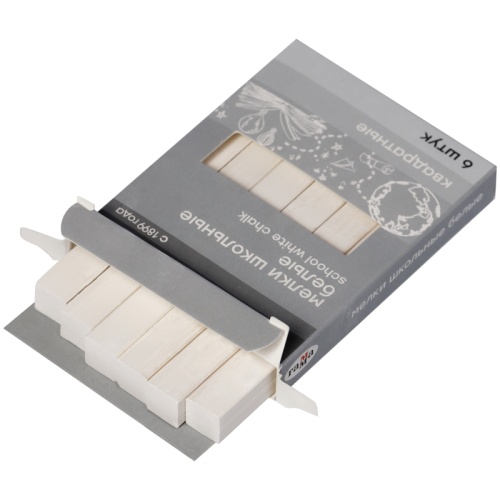 Мелки школьные Гамма, белые, 06шт., мягкие, квадратные