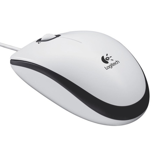 Мышь проводная Logitech M100 USB белый