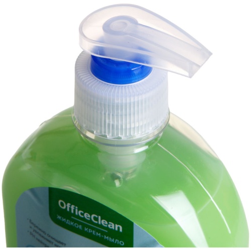 Мыло жидкое 300 мл, OfficeClean "Алоэ антибактериальное", крем, с дозатором