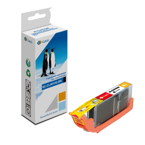 Картридж G&G NC-CLI451XLBK CLI-451XL Bk черный (10.2мл) для Canon MG6340/5440/IP7240