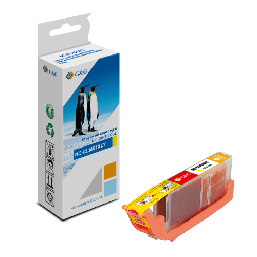 Картридж струйный G&G NC-CLI451XLY CLI-451XL Y желтый (10.2мл) для Canon MG6340/5440/IP7240