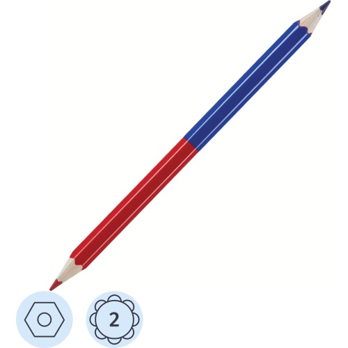 Карандаш Koh-i-Noor красный/синий шестигранный (двусторонний)