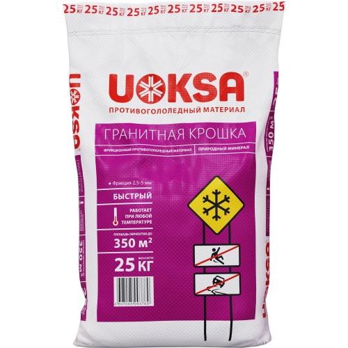 Реагент противогололёдный Uoksa Гранитная крошка мешок 25 кг при любой температуре