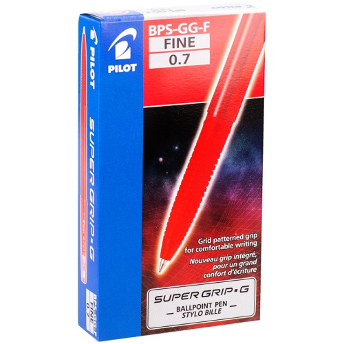 Ручка шариковая Pilot "Super Grip G" красная, 0,7мм, грип Ручка шариковая Pilot "Super Grip G" красная, 0,7мм, грип