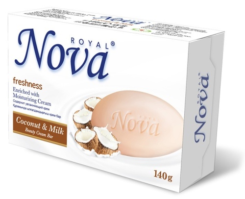 мыло Туалетное "Royal Nova" 140гр Кокосовый рай в коробочке
