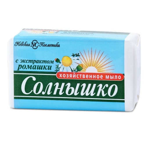 Мыло хозяйственное 140 г, НЕВСКАЯ КОСМЕТИКА СОЛНЫШКО, с экстрактом ромашки, 72%