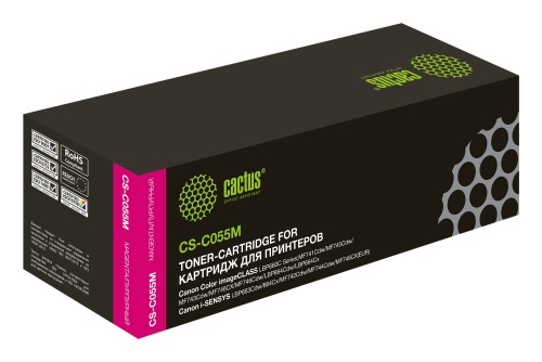 Картридж лазерный Cactus CS-C055M пурпурный (2100стр.) для Canon LBP663Cdw, LBP664Cx, MF746Cx, MF742