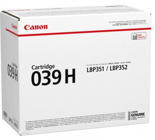 Картридж Canon (039H) BK i-SENSYS LBP-351, LBP-352 25К (О) чёрный 0288C001 Картридж Canon (039H) BK i-SENSYS LBP-351, LBP-352 25К (О) чёрный 0288C001