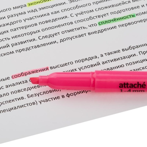 Текстовыделитель Attache розовый (толщина линии 1-3.9 мм)