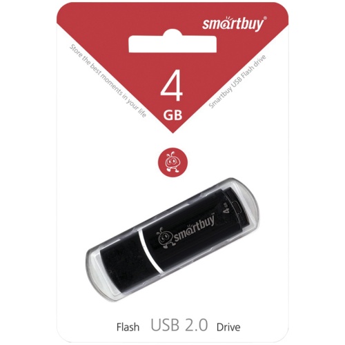Память USB Flash 4 GB Smartbuy "Crown" USB 2.0 Flash Drive, черный