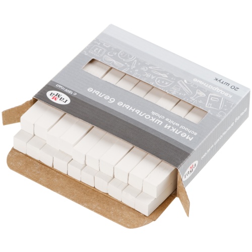 Мелки школьные Гамма, белые, 20шт., мягкие, квадратные