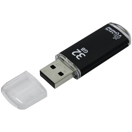 Память USB Flash 32 GB Smartbuy "V-Cut" USB 2.0 Flash Drive, черный (металл. корпус )