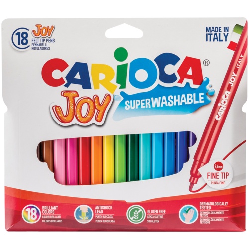 Фломастеры Carioca "Joy", 18цв., смываемые