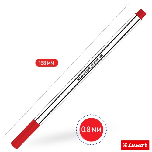 Ручка капиллярная Luxor "Fine Writer 045" красная, 0,8мм, 7123