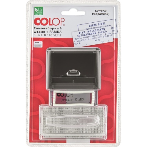 Штамп самонаборный Colop Printer С40-Set-F пластиковый 6 строки 23х59 мм Штамп самонаборный Colop Printer С40-Set-F пластиковый 6 строки 23х59 мм