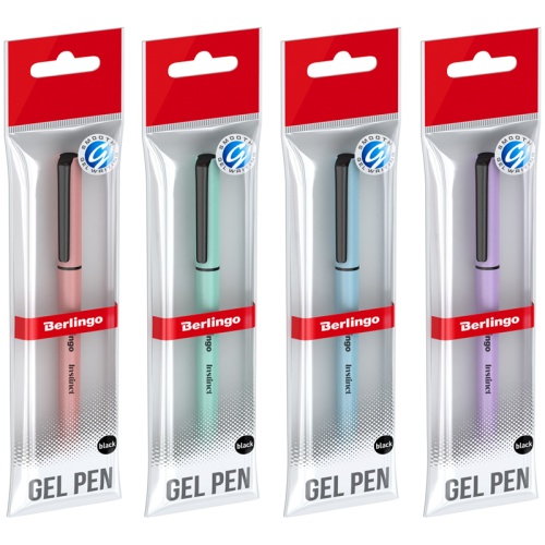 Ручка гелевая Berlingo "Instinct" черная, 0,5мм, корпус ассорти, CGp_50015_1