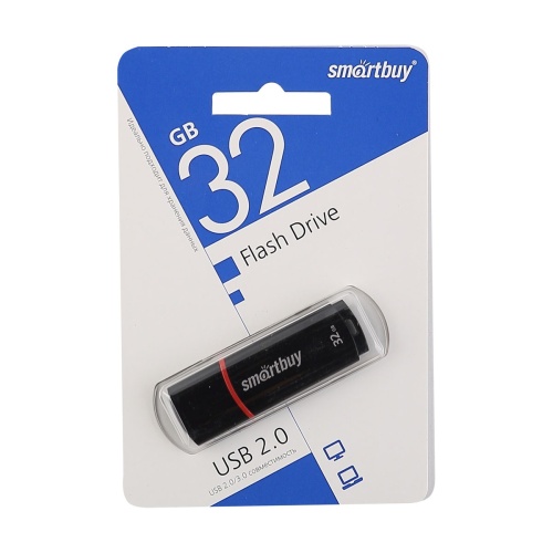 Память USB Flash 32 GB Smartbuy "Crown" USB 2.0 Flash Drive, черный