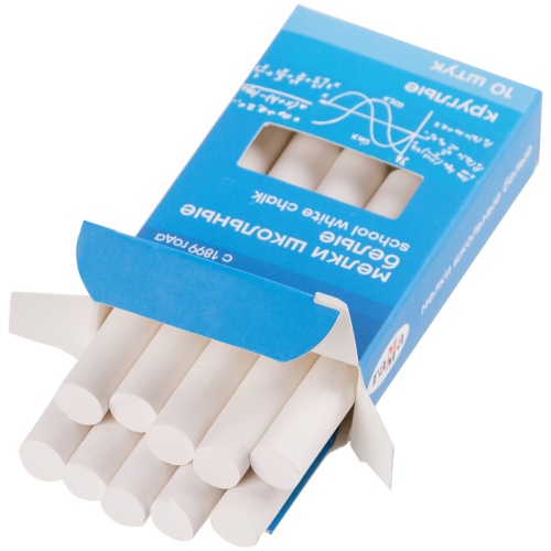 Мелки школьные Гамма, белые, 10шт., мягкие, круглые