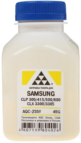 Тонер SAMSUNG CLP 300, Y, 45 г, AQC тонер samsung clp 300, y, 45 г, aqc