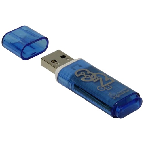 Память USB Flash 32 GB Smartbuy "Glossy" USB 2.0 Flash Drive, голубой