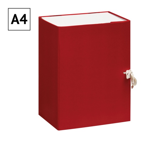 Короб архивный с завязками OfficeSpace разборный, БВ, 150мм, красный, клапан МГК