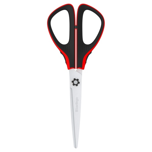 Ножницы 19 мм Berlingo "Easycut 300", красные, мягкие вставки