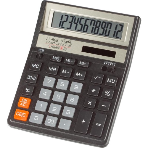 Калькулятор настольный Attache ASF-888 12-разрядный черный 204x158x40 мм Калькулятор настольный Attache ASF-888 12-разрядный черный 204x158x40 мм