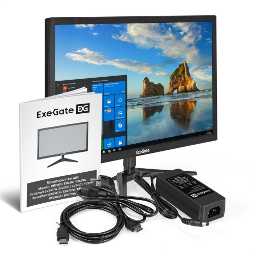 Монитор 23.8" ExeGate EB2400 TN+film 1920x1080, 60 Гц, 5 мс, 16:9, 200 кд/м2, 1xHDMI, 1xVGA, черный