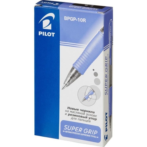 Ручка шариковая автоматическая Pilot BPGP-10R-F черная (толщина линии 0.22 мм)