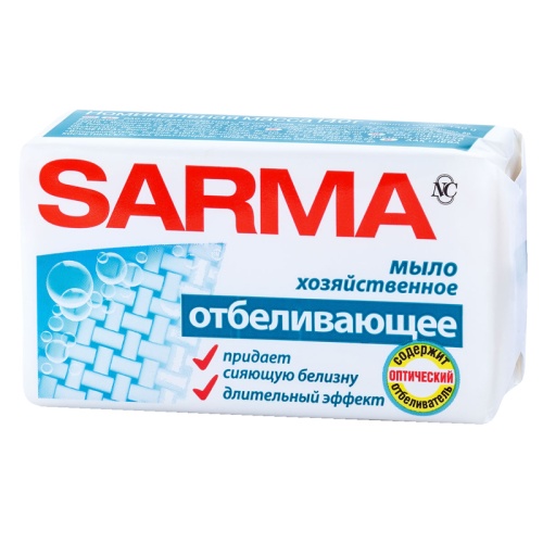 Мыло хозяйственное 140 г, Sarma отбеливающее