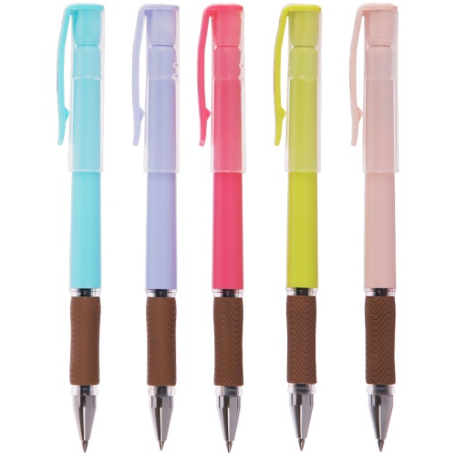 Ручка гелевая Crown "Quick Dry" с быстросохнущими чернилами и антибактериальным грипом, синяя, 0,5мм