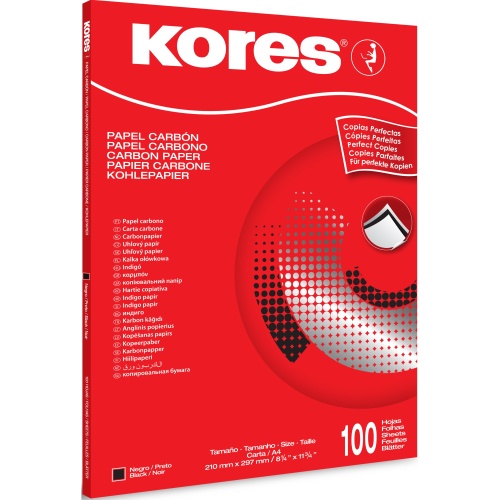 Бумага копировальная черная Kores 1200 (А4, 100 листов)