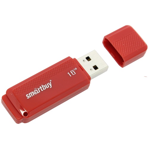 Память USB Flash 16 GB Smartbuy "Dock" USB 2.0 Flash Drive, красный