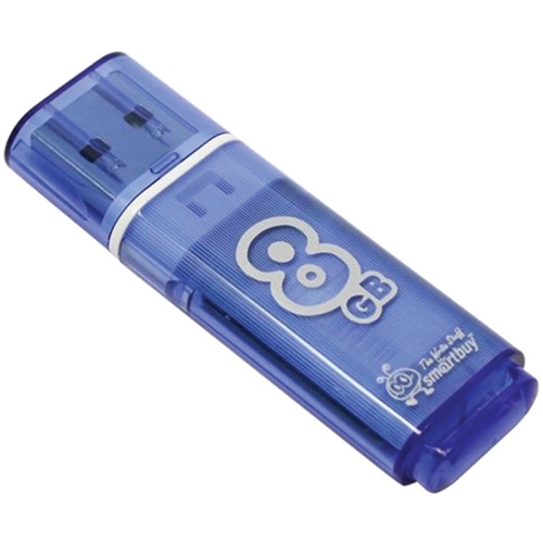 Память USB Flash 8 GB Smartbuy "Glossy" USB 2.0 Flash Drive, голубой