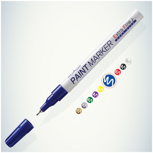 Маркер-краска MunHwa "Extra Fine Paint Marker" синяя, 1мм, нитро-основа