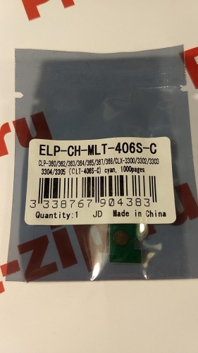 чип к картриджу samsung clp-360/365/clx-3300/3305 (clt-406s), голубой, ресурс 1000 копий elp