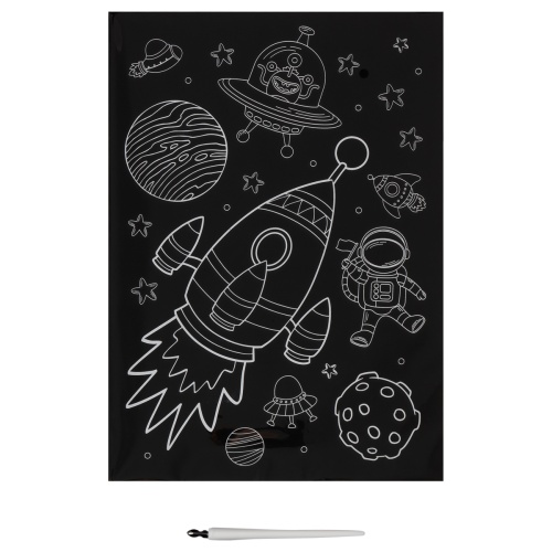 Гравюра с голографическим эффектом ТРИ СОВЫ "Космос", А4 Гравюра с голографическим эффектом ТРИ СОВЫ "Космос", А4