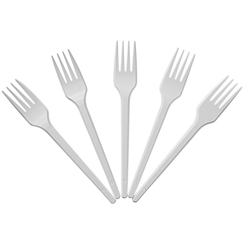 Вилки одноразовые OfficeClean, набор 100шт., эконом, ПС, белые, 16,5см