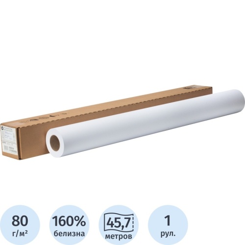 Бумага широкоформатная HP Universal Bond (80 г/кв.м длина 45.7м ширина 914мм диаметр втулки 50.8 мм)