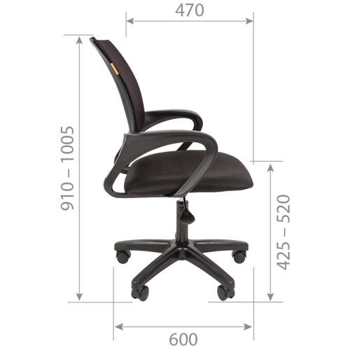 Кресло оператора Chairman 696 LT, спинка ткань-сетка черная/сиденье ткань С черная