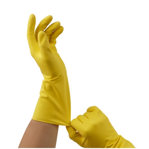 Перчатки резиновые хозяйственные OfficeClean ЛЮКС, многоразовые, хлопчатобумажное напыление, плотные 337387 337387