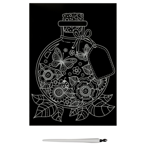 Гравюра с голографическим эффектом ТРИ СОВЫ "Открытка. Бабочки", А5 Гравюра с голографическим эффектом ТРИ СОВЫ "Открытка. Бабочки", А5